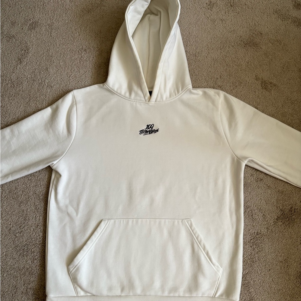 100 Thieves white/cream hoodie
